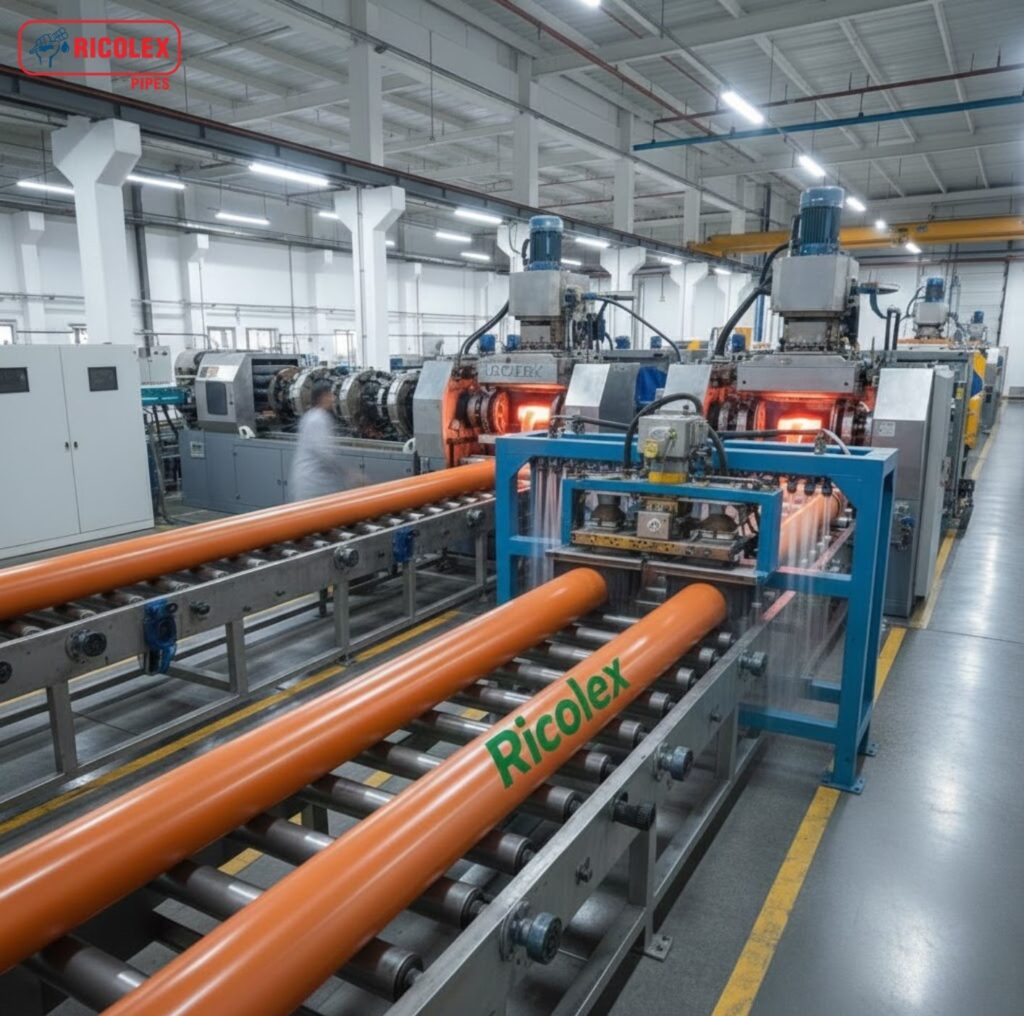 Ricolex factory manufacturing UGD and SWR drainage pipes in Karnataka